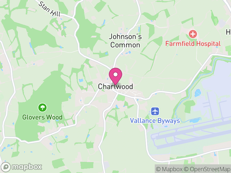 Map of Charlwood, Mole Valley