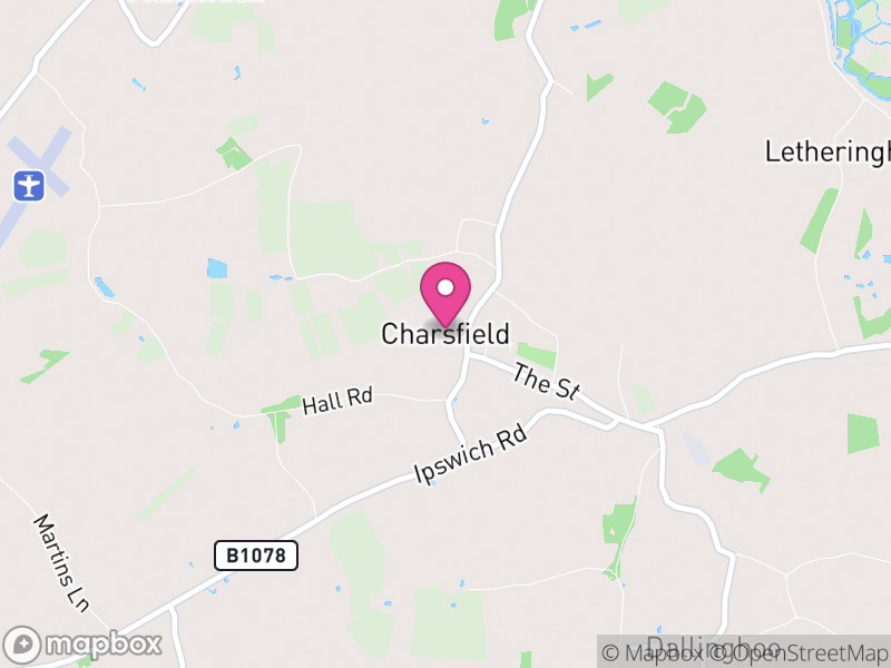 Map of Charsfield, East Suffolk