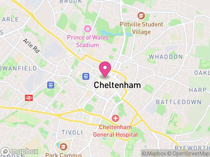 Map of Cheltenham, Gloucestershire