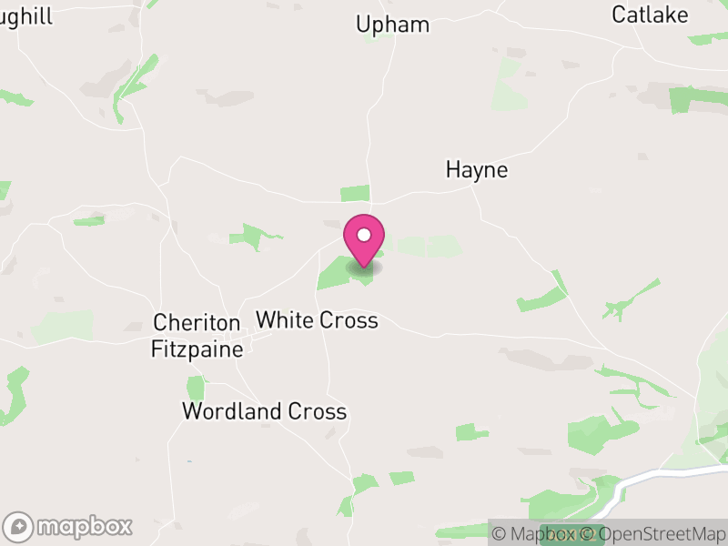 Map of Cheriton Fitzpaine, Mid Devon