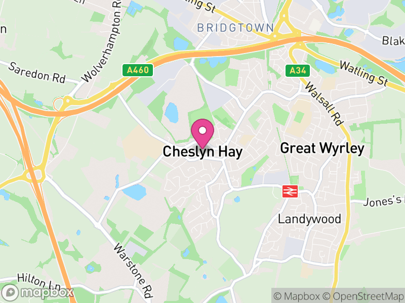 Map of Cheslyn Hay, South Staffordshire