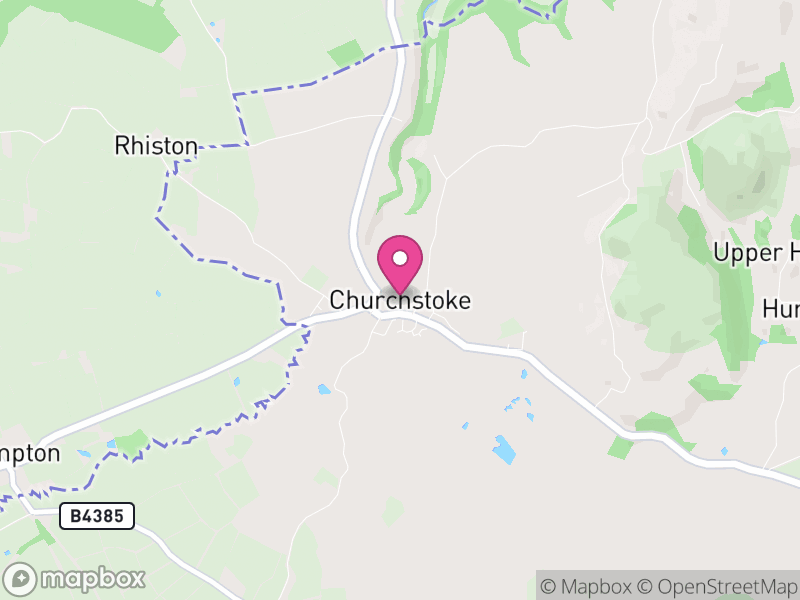 Map of Churchstoke, Powys