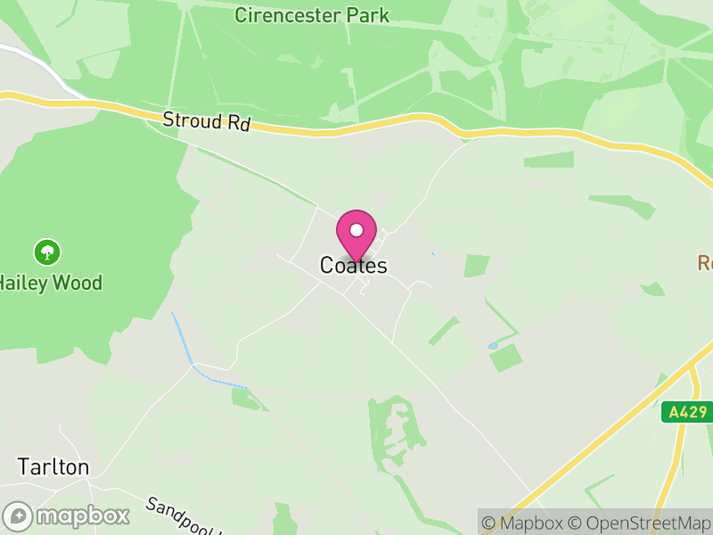 Map of Coates, Cotswold