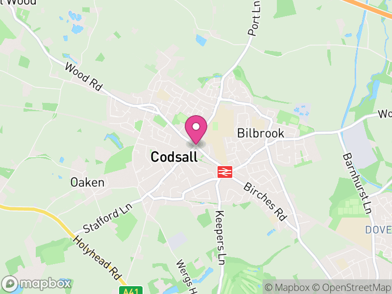 Map of Codsall, South Staffordshire
