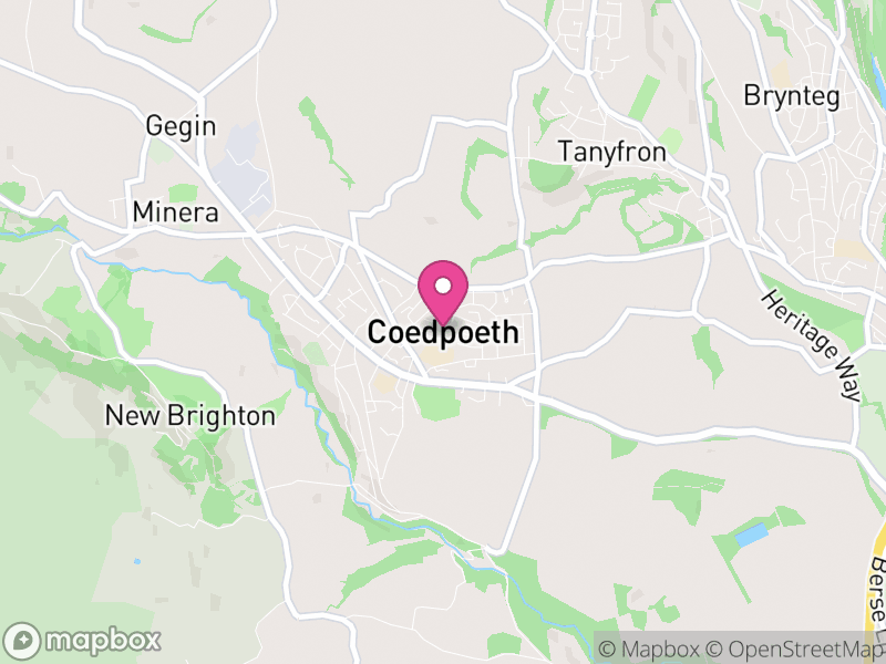 Map of Coedpoeth, Wrexham