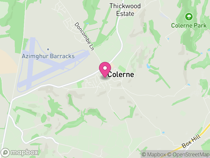 Map of Colerne, Wiltshire