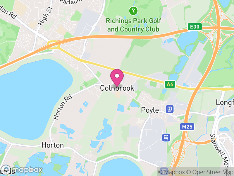 Map of Colnbrook with Poyle, Slough