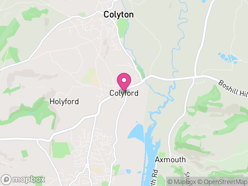 Map of Colyford, East Devon