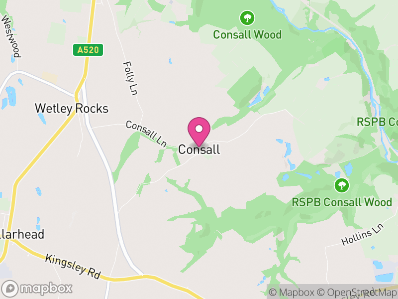 Map of Consall, Staffordshire Moorlands