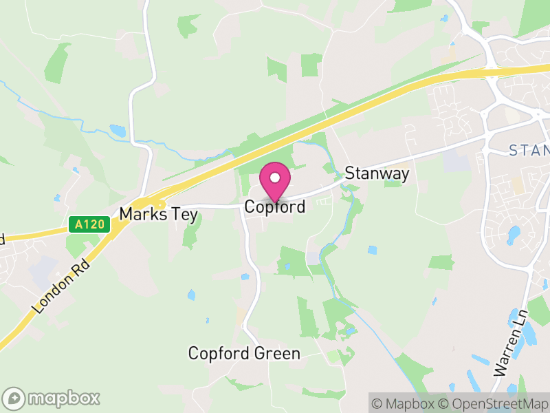 Map of Copford, Colchester