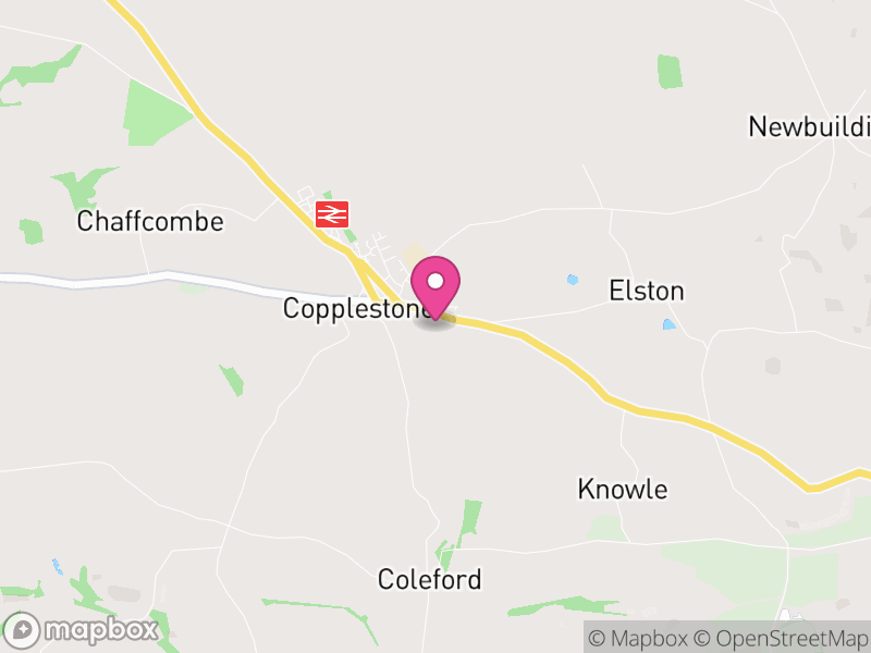 Map of Copplestone, Mid Devon