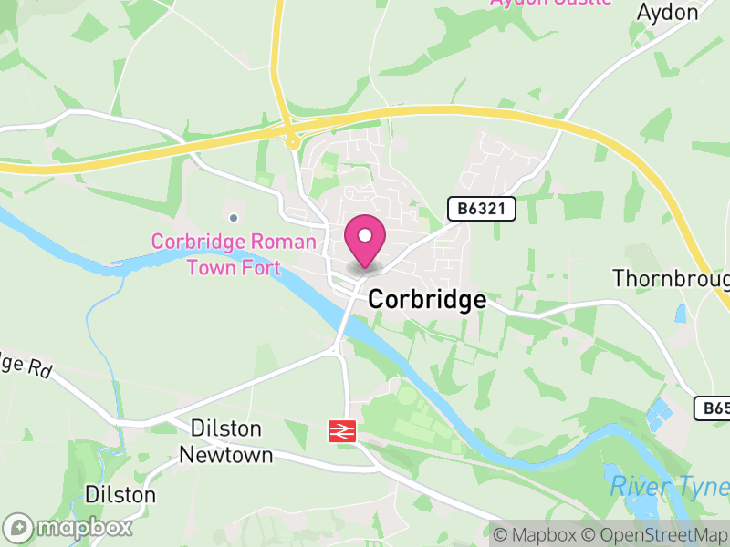 Map of Corbridge, Northumberland