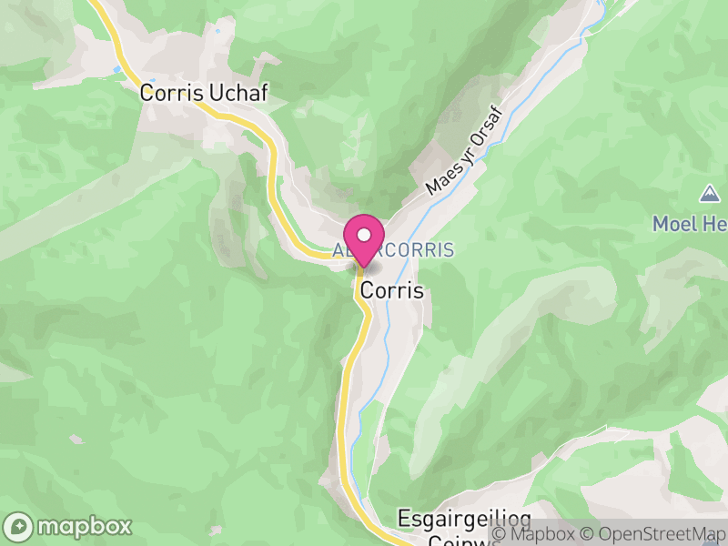 Map of Corris, Gwynedd