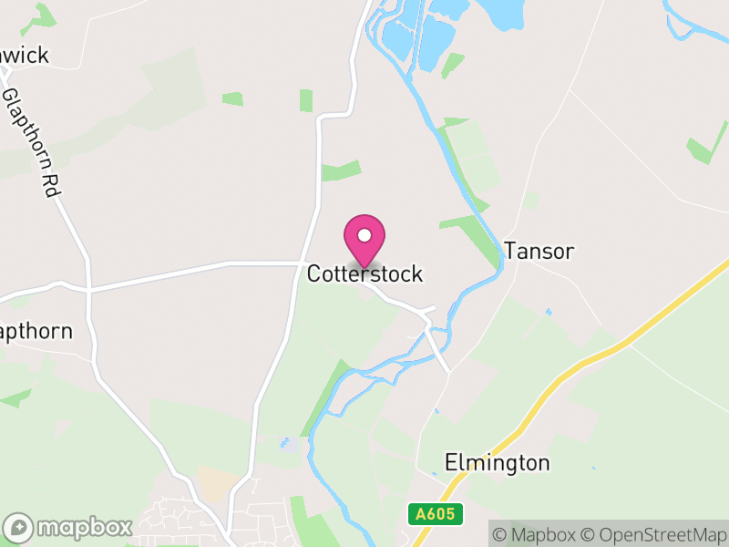 Map of Cotterstock, North Northamptonshire