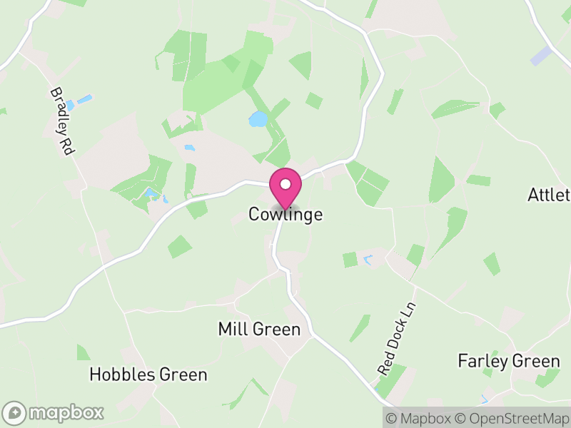 Map of Cowlinge, West Suffolk