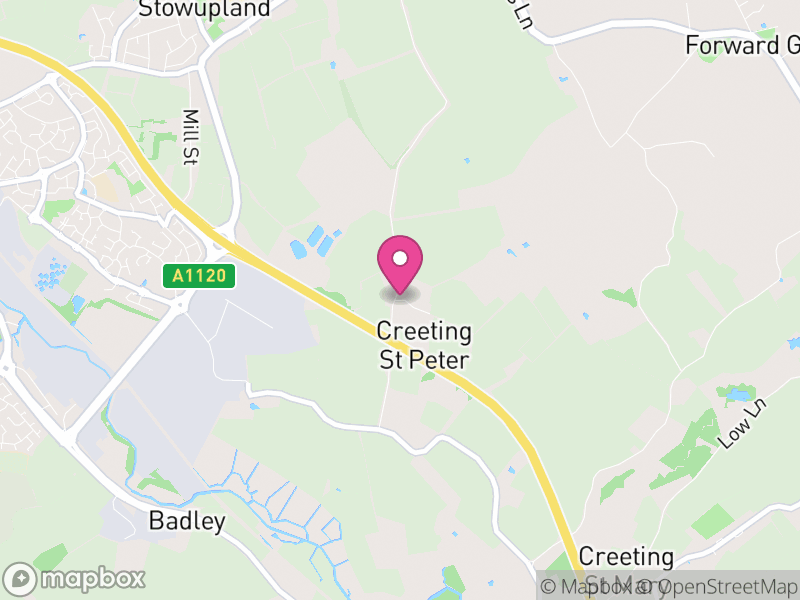 Map of Creeting St. Peter or West Creeting, Mid Suffolk