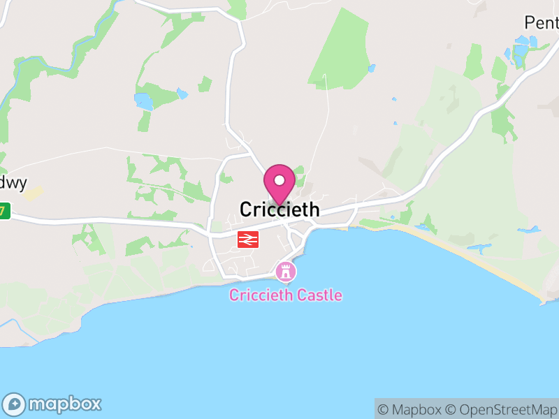 Map of Criccieth, Gwynedd