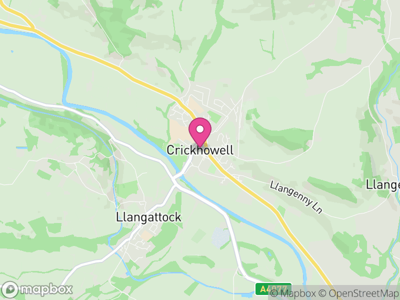 Map of Crickhowell, Powys