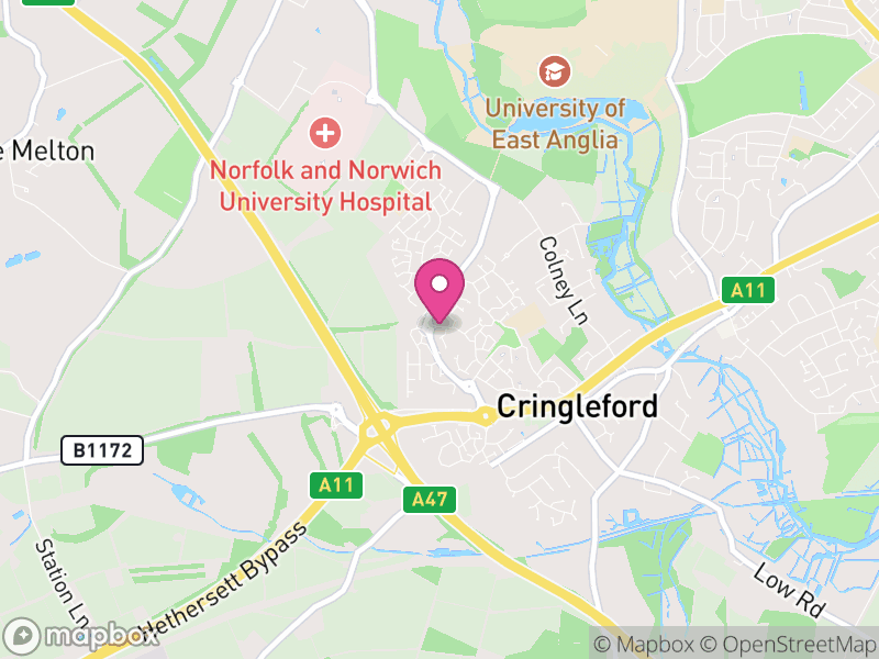 Map of Cringleford, South Norfolk