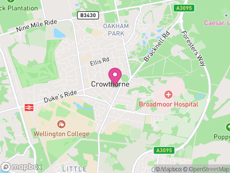 Map of Crowthorne, Bracknell Forest
