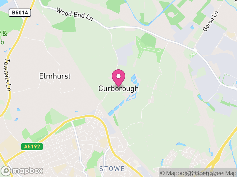 Map of Curborough and Elmhurst, Lichfield