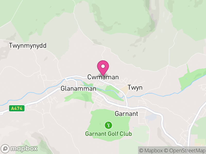 Map of Cwmamman, Sir Gaerfyrddin / Carmarthenshire