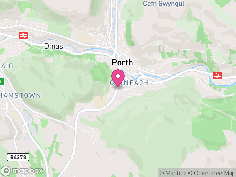 Map of Cymmer, Rhondda Cynon Taf