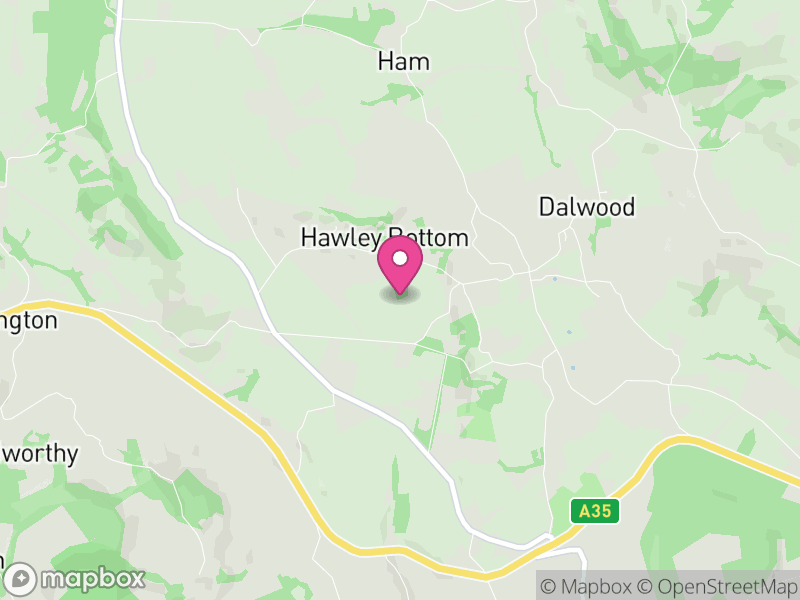 Map of Dalwood, East Devon