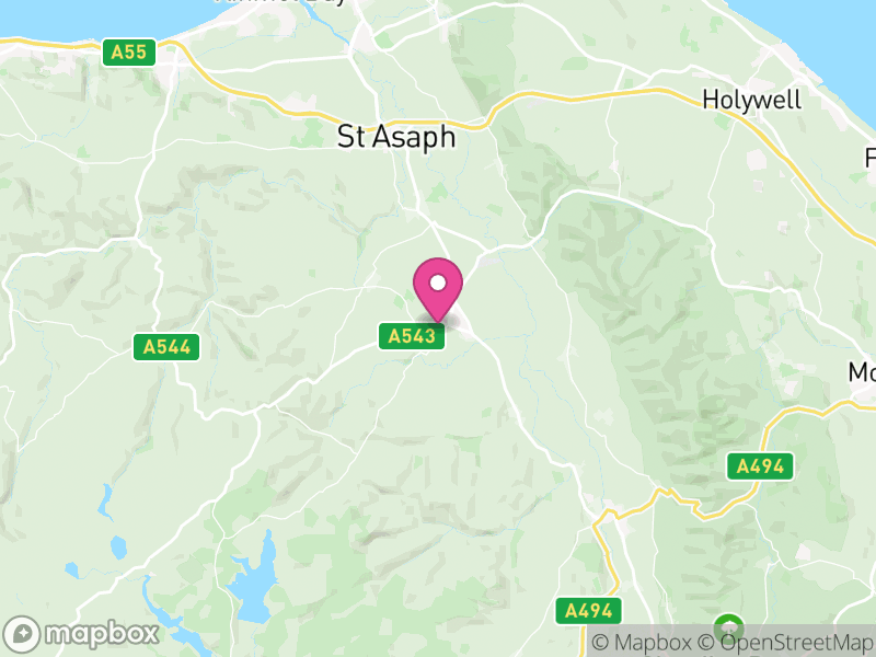 Map of Denbighshire, Cymru / Wales