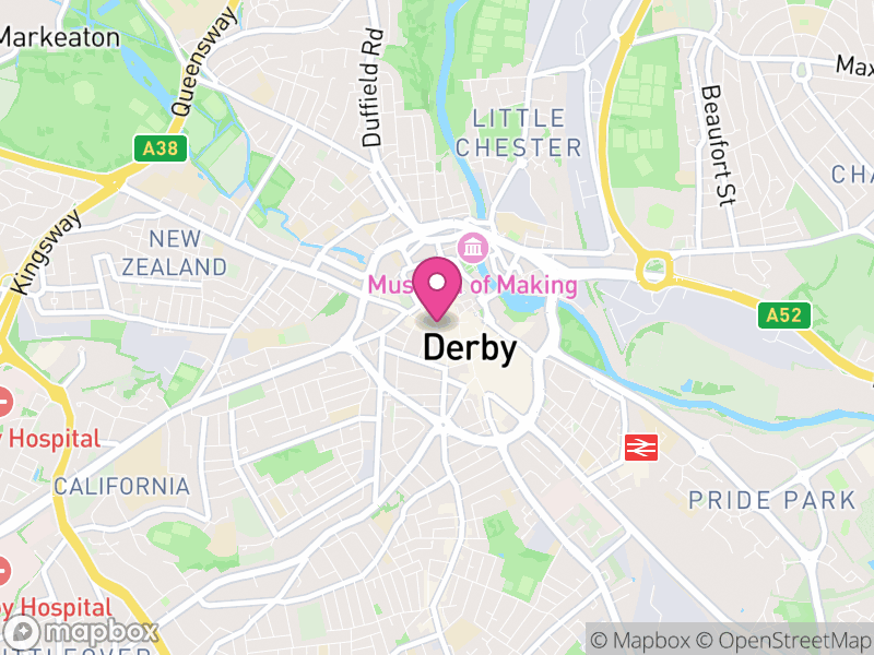 Map of Derby, East Midlands