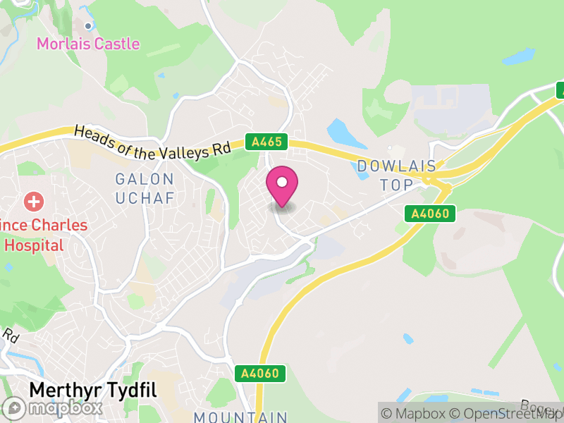 Map of Dowlais, Merthyr Tydfil