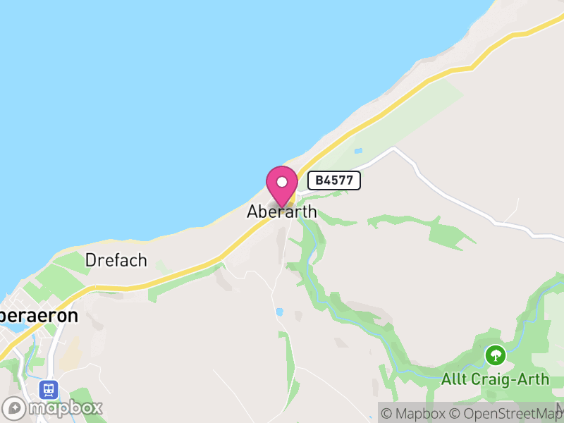 Map of Dyffryn Arth, Ceredigion