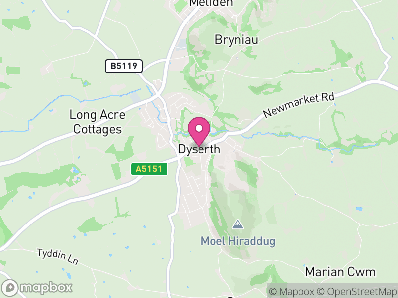 Map of Dyserth, Denbighshire