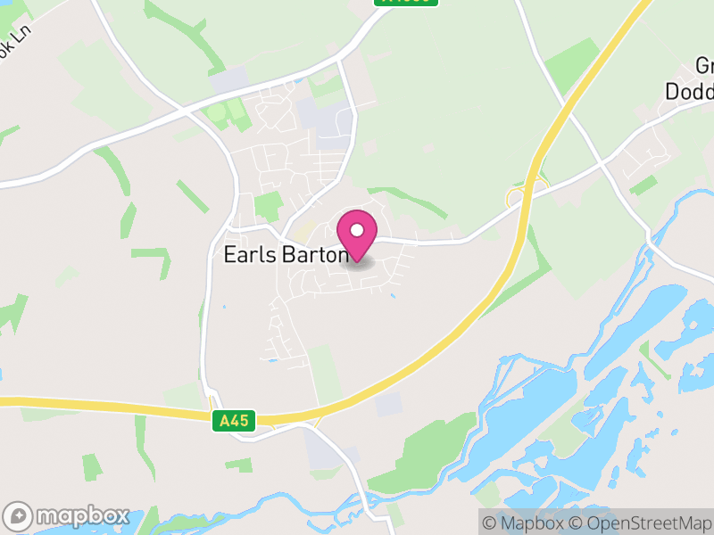 Map of Earls Barton, North Northamptonshire