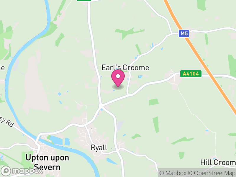 Map of Earl's Croome, Malvern Hills