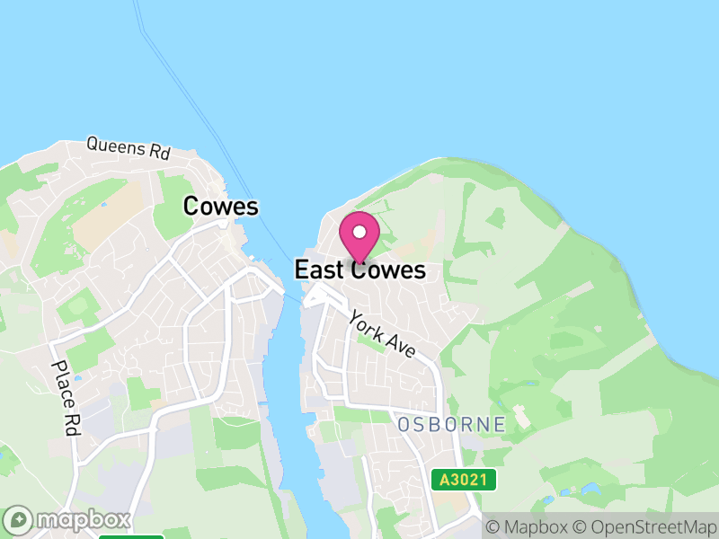 Map of East Cowes, Isle of Wight