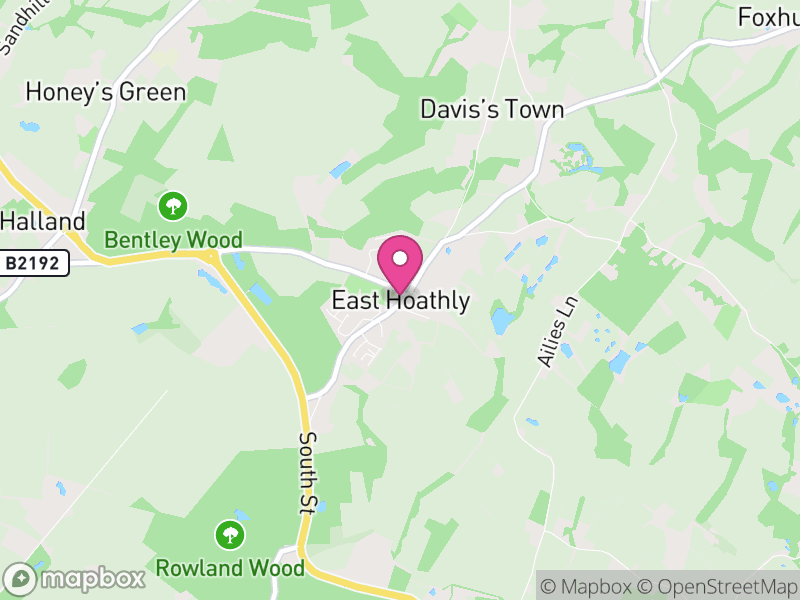 Map of East Hoathly with Halland, Wealden