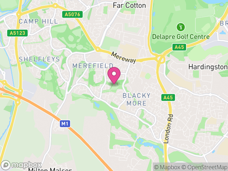 Map of East Hunsbury, West Northamptonshire