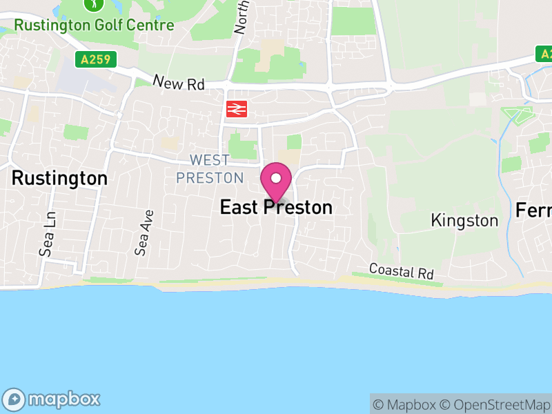 Map of East Preston, Arun, West Sussex, England
