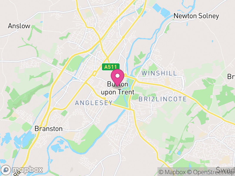 Map of East Staffordshire, Staffordshire, England