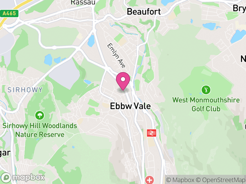Map of Ebbw Vale North, Blaenau Gwent