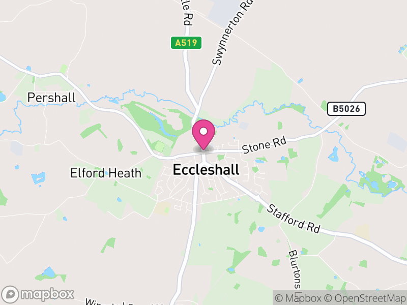 Map of Eccleshall, Stafford