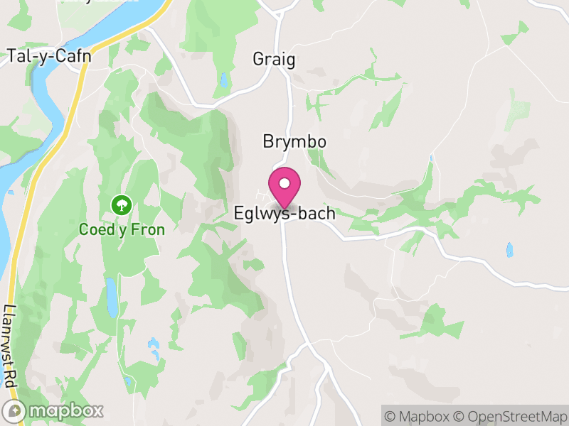Map of Eglwysbach, Conwy