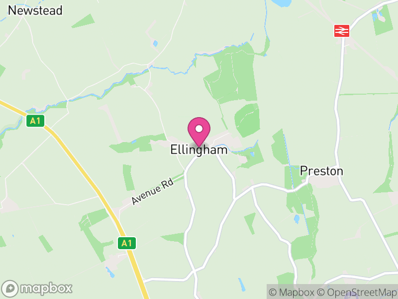 Map of Ellingham, Northumberland