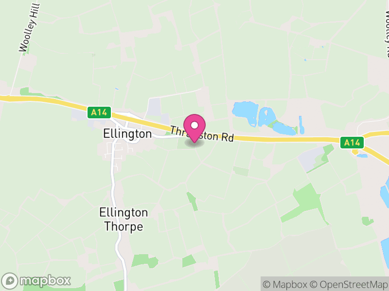 Map of Ellington, Huntingdonshire