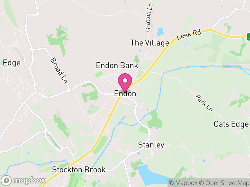 Map of Endon and Stanley, Staffordshire Moorlands