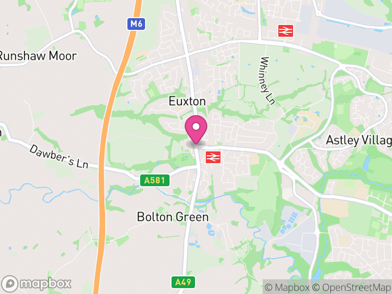 Map of Euxton, Chorley