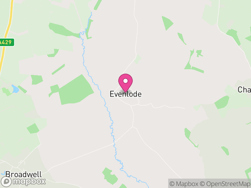 Map of Evenlode, Cotswold