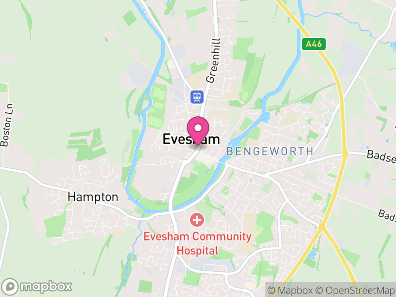 Map of Evesham, Wychavon