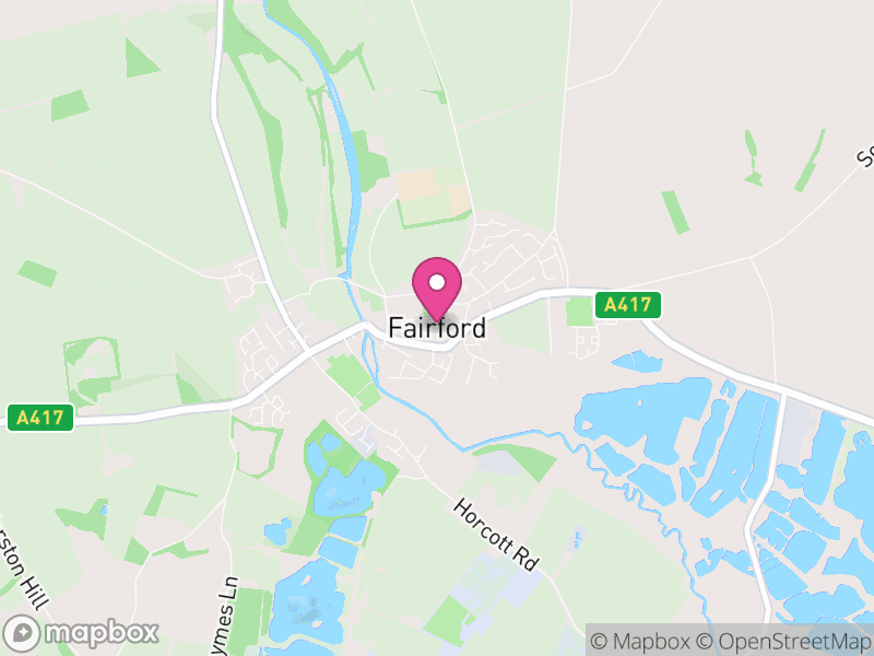 Map of Fairford, Cotswold